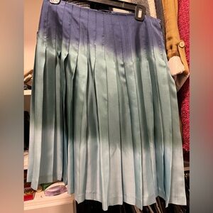 **Dip dye pleated silk theory skirt**
